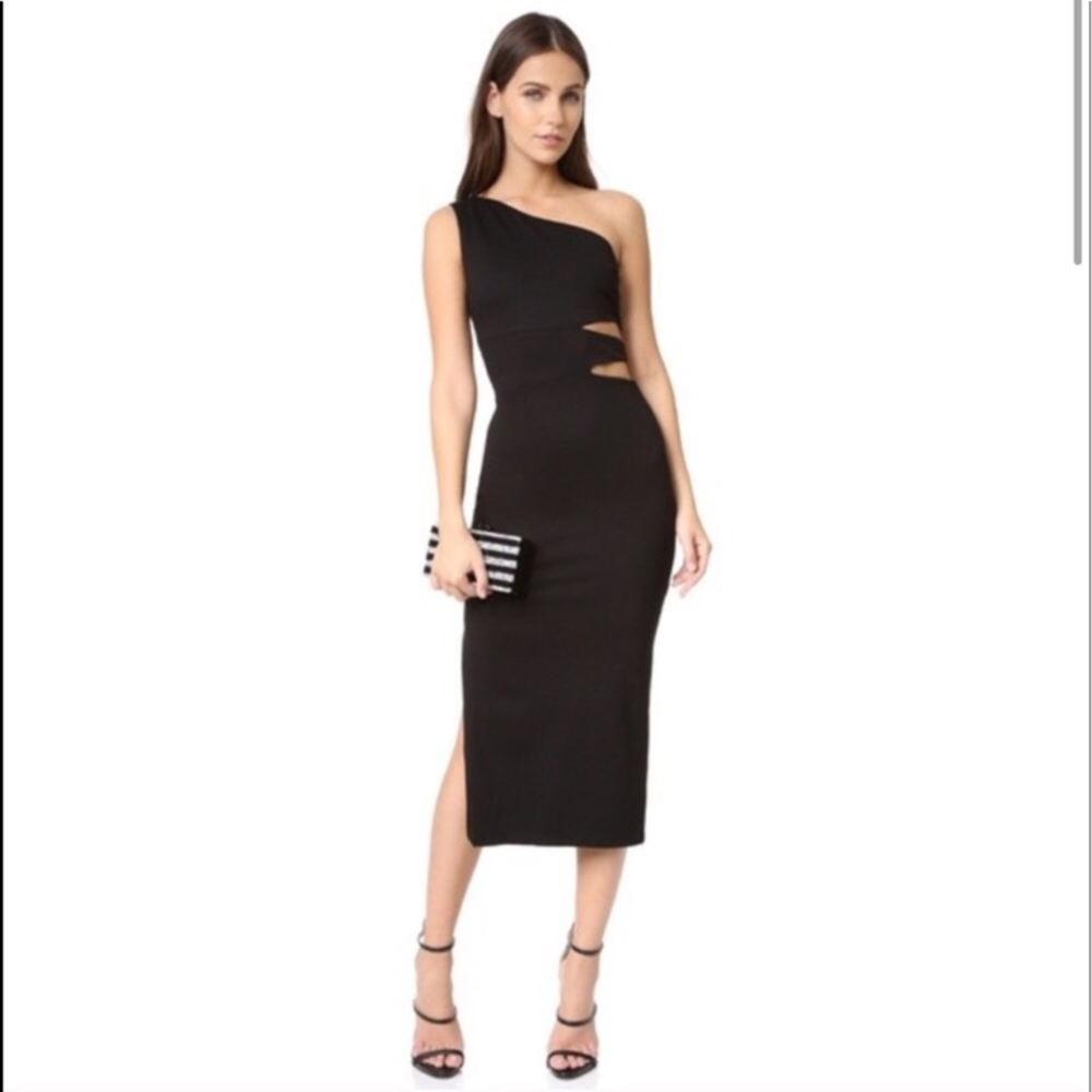 Alice Olivia Side Cut Out Sexy AF Midi Dre…